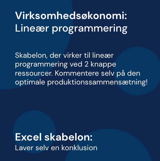 Lineær programmering ved 2 knappe ressourcer - Skabelon | Virksomhedsøkonomi