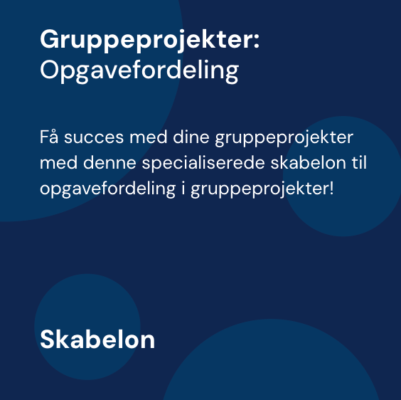 Opgavefordeling - Skabelon | Gruppeprojekter